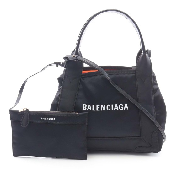 Pre-Loved Balenciaga Nylon Navy Cabas Tote XS - Picture 1 of 5